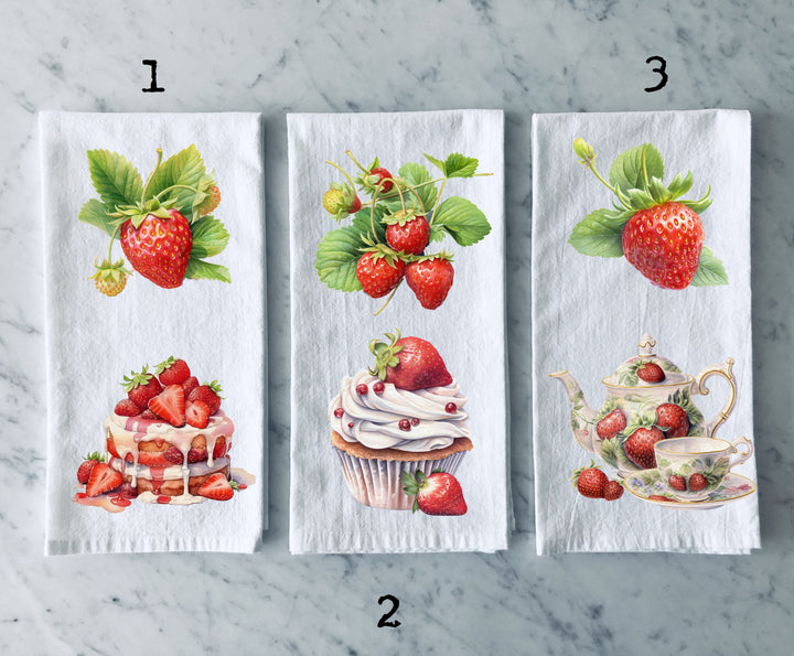 Strawberry Spring - Kitchen Tea Towel, Hand Dish, Housewarming, Funny, Friend, Gift 1A