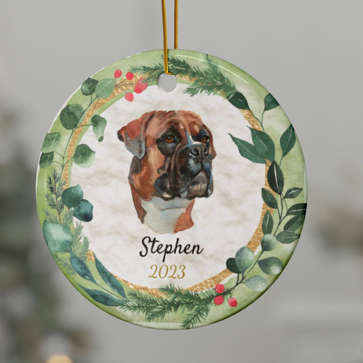 Boxer Dog - Christmas Ornament, Ceramic, Funny Personalized, Tree Decoration