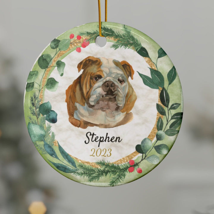English Bulldog - Christmas Ornament, Ceramic, Funny Personalized, Tree Decoration