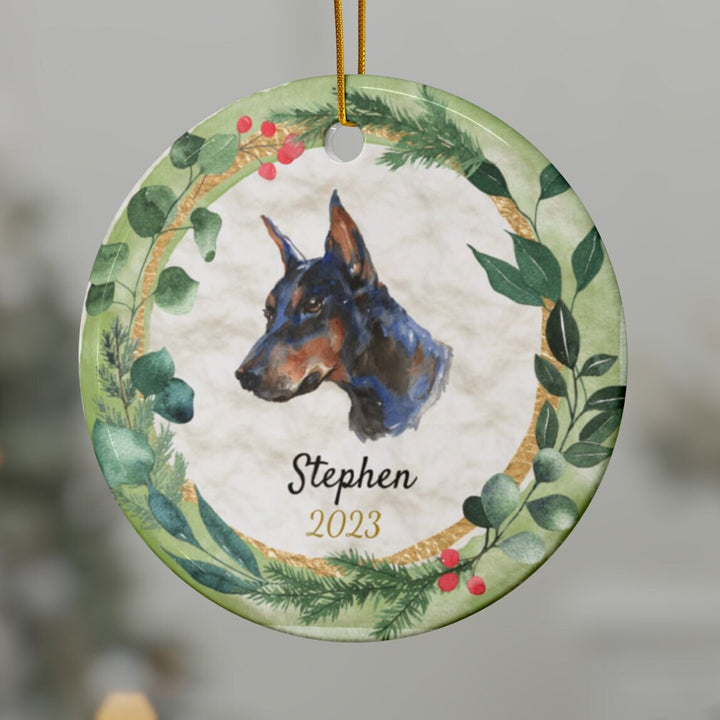 Doberman Pincer - Christmas Ornament, Ceramic, Funny Personalized, Tree Decoration