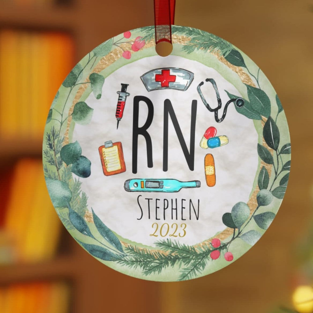 Nurse RN - Christmas Ornament, Ceramic, Funny Personalized, Tree Decoration