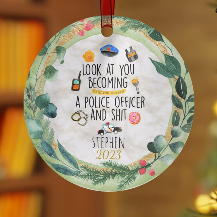 Police - Christmas Ornament, Ceramic, Funny Personalized, Tree Decoration 1D