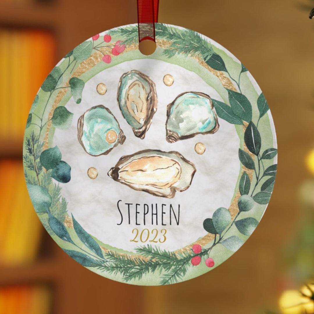 Oyster - Christmas Ornament, Ceramic, Funny Personalized, Tree Decoration