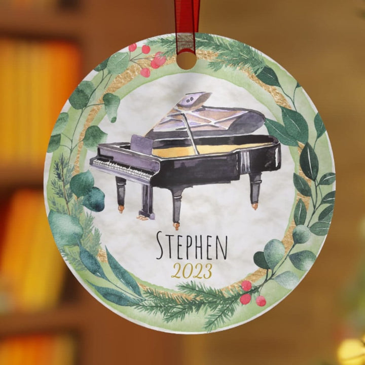 Piano - Christmas Ornament, Ceramic, Funny Personalized, Tree Decoration