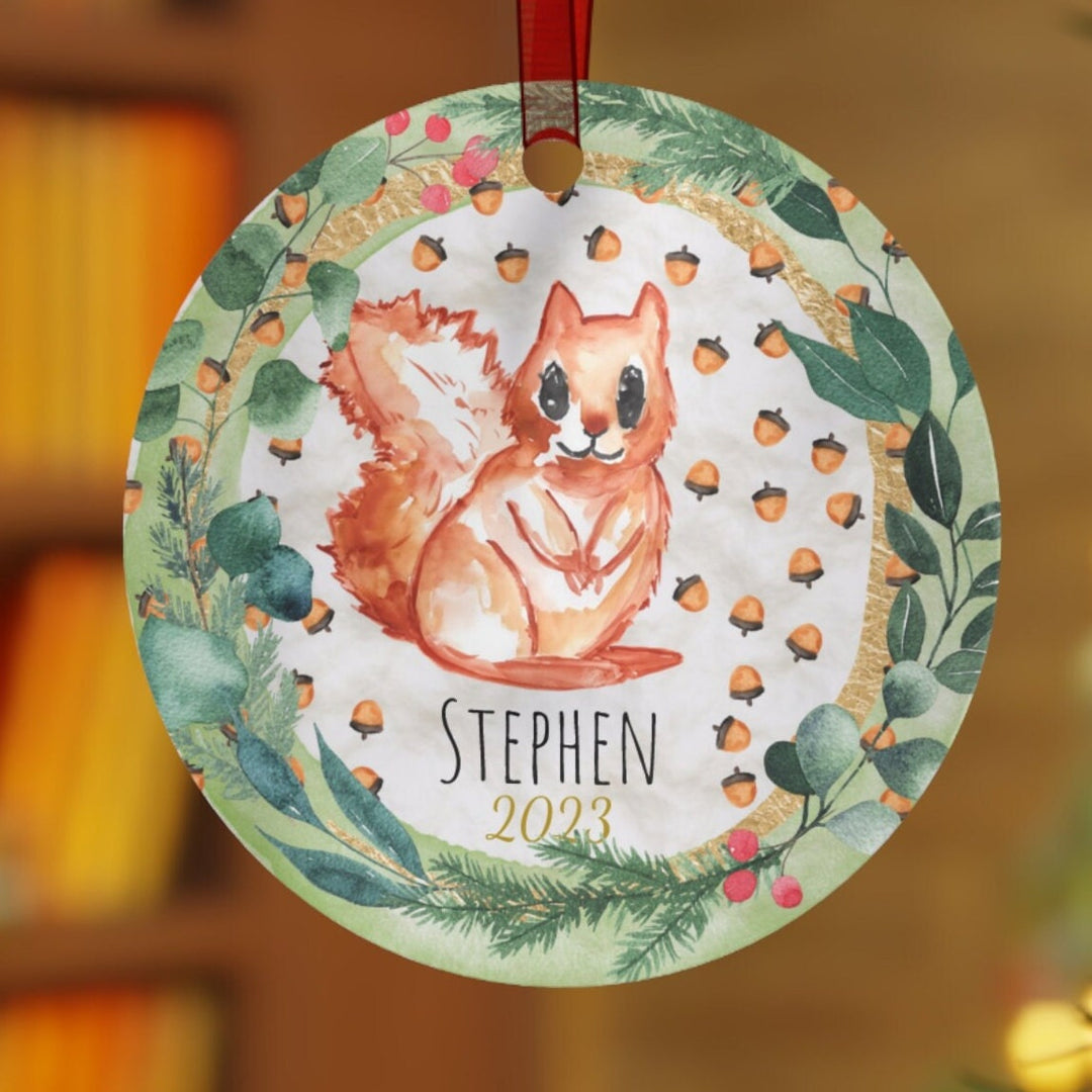 Squirrel Ornament - Christmas Ornament, Ceramic, Funny Personalized, Tree Decoration