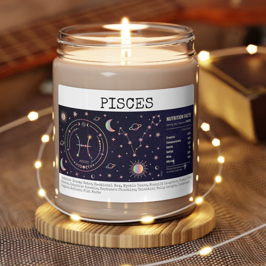 Pisces Zodiac - 9oz Soy Candle, Birthday,  Friend, Birthday Gift, Men Women