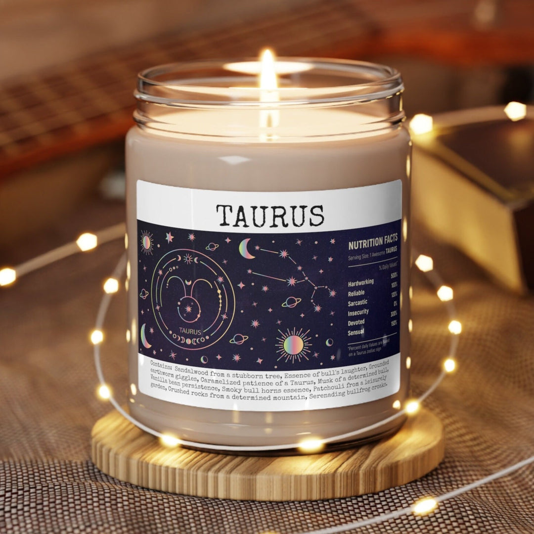 Taurus Zodiac - 9oz Soy Candle, Birthday,  Friend, Birthday Gift, Men Women