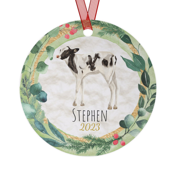 Cow - Christmas Ornament, Ceramic, Funny Personalized, Tree Decoration