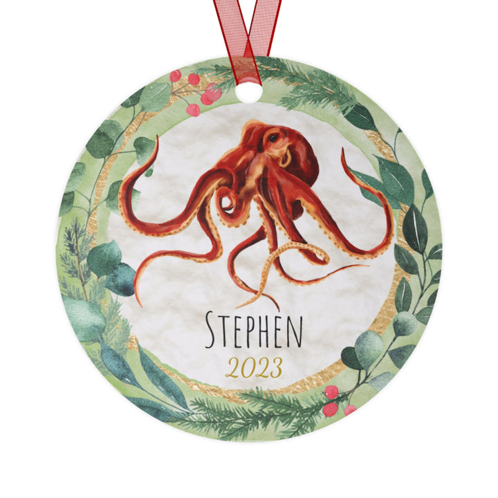 Octopus - Christmas Ornament, Ceramic, Funny Personalized, Tree Decoration 1A