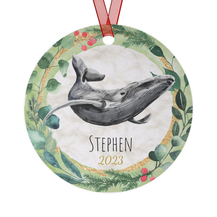 Whale - Christmas Ornament, Ceramic, Funny Personalized, Tree Decoration