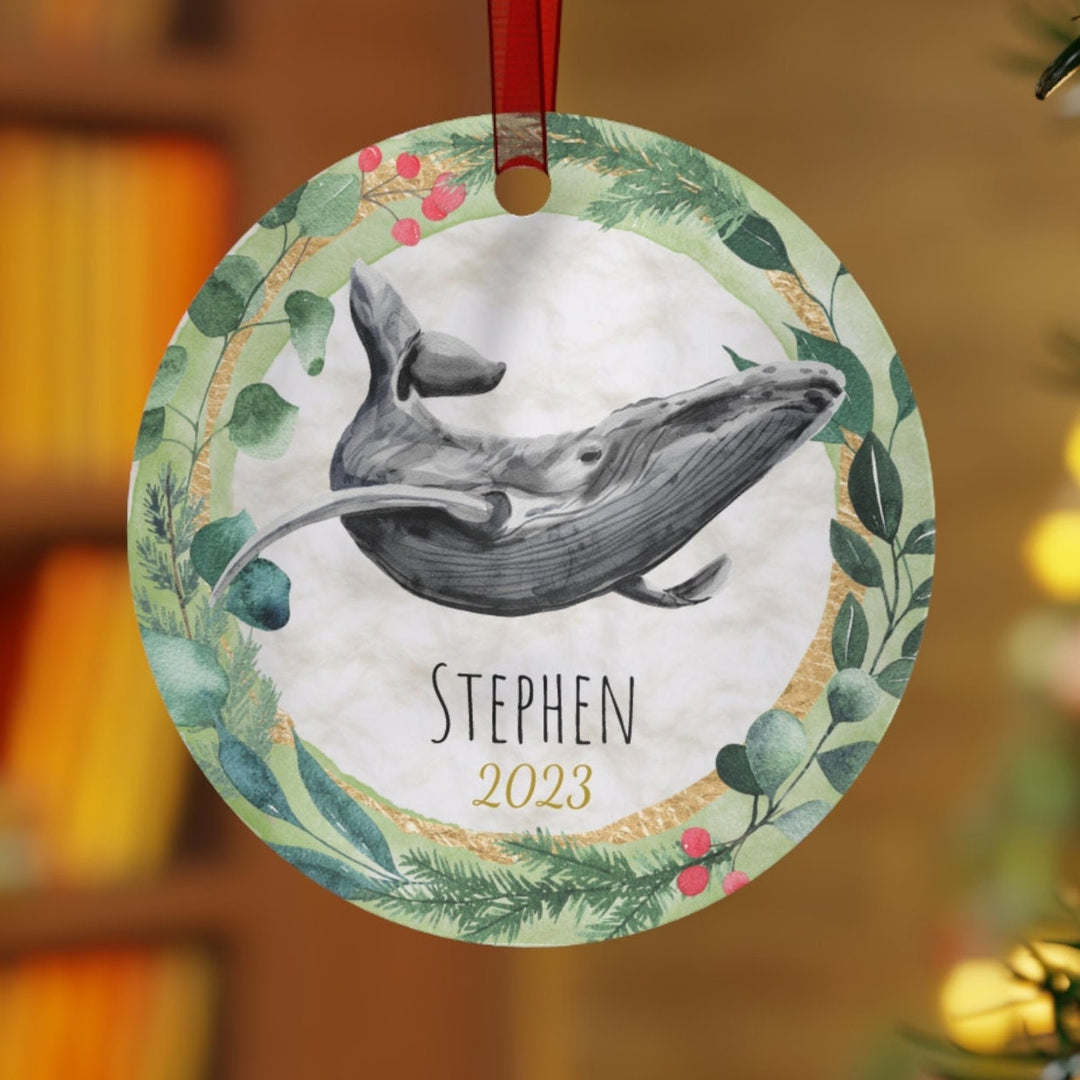 Whale - Christmas Ornament, Ceramic, Funny Personalized, Tree Decoration