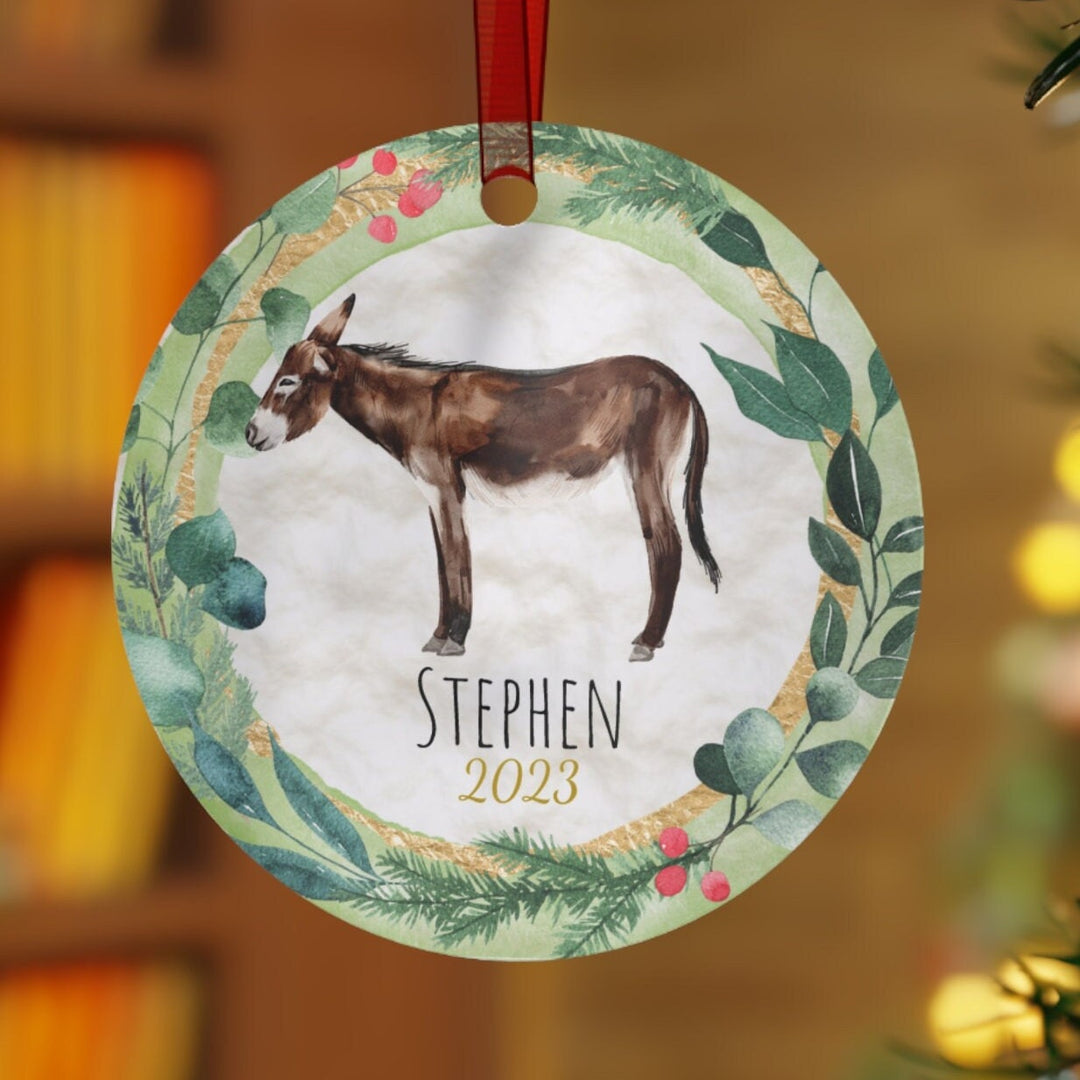 Donkey - Christmas Ornament, Ceramic, Funny Personalized, Tree Decoration