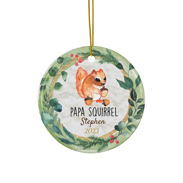 Squirrel Ornament - Christmas Ornament, Ceramic, Funny Personalized, Tree Decoration 1A