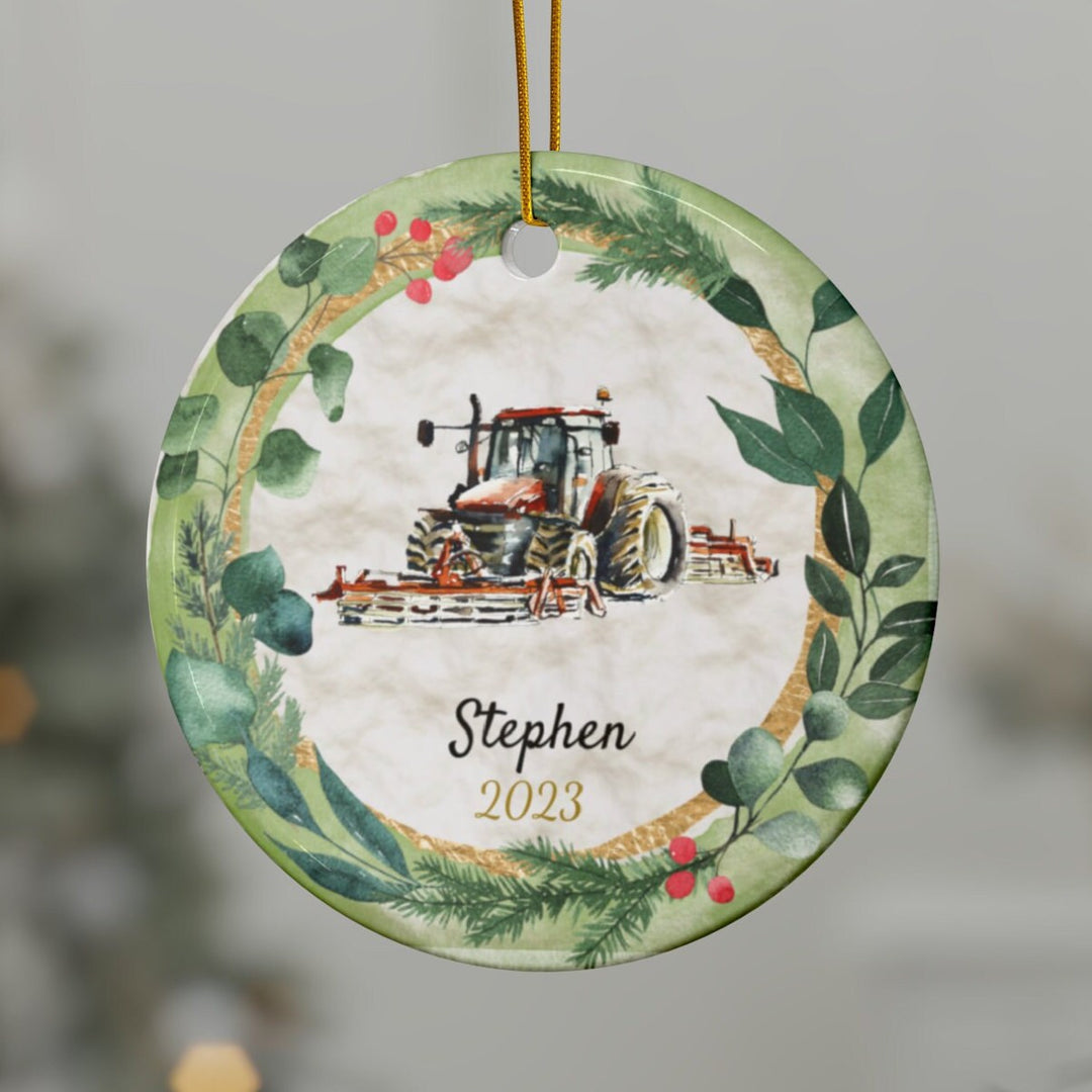 Farmer - Christmas Ornament, Ceramic, Funny Personalized, Tree Decoration