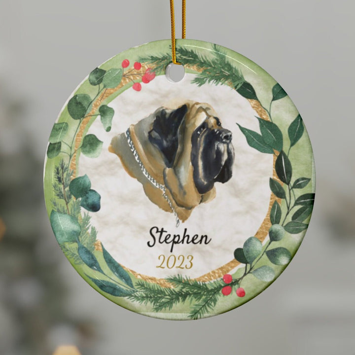 English Mastiff - Christmas Ornament, Ceramic, Funny Personalized, Tree Decoration