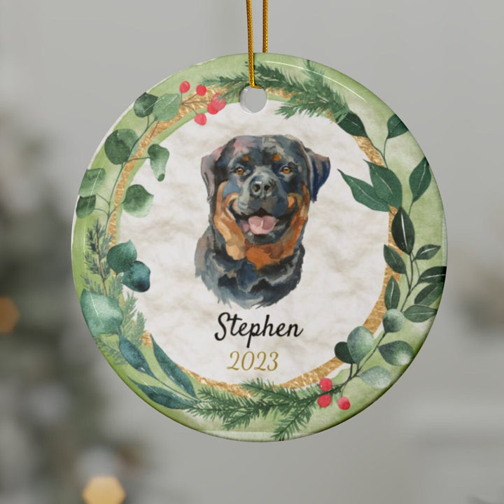 Rottweiler Dog - Christmas Ornament, Ceramic, Funny Personalized, Tree Decoration