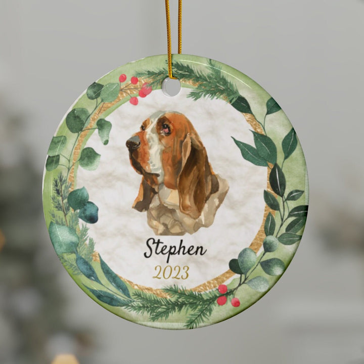 Basset Hound - Christmas Ornament, Ceramic, Funny Personalized, Tree Decoration