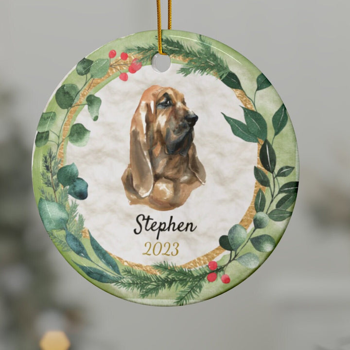 Bloodhound Dog - Christmas Ornament, Ceramic, Funny Personalized, Tree Decoration