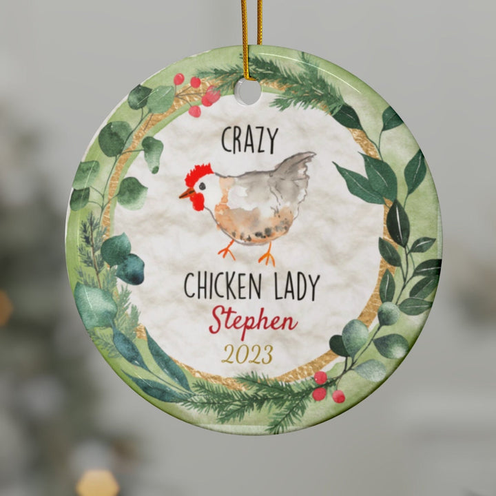 Chicken - Christmas Ornament, Ceramic, Funny Personalized, Tree Decoration 1D