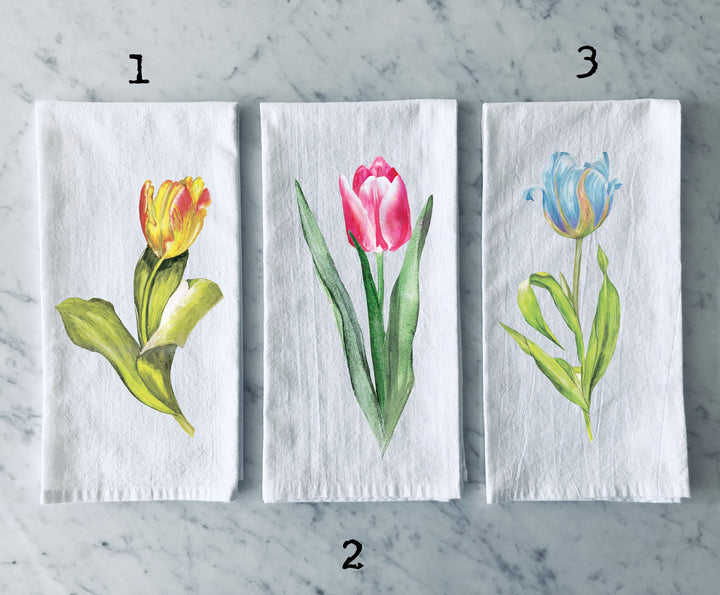 Tulip Spring - Kitchen Tea Towel, Hand Dish, Housewarming, Funny, Friend, Gift