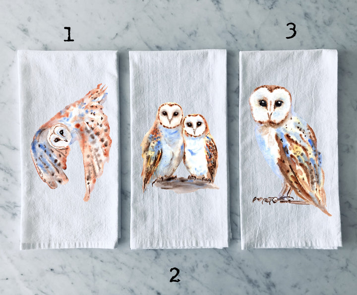 Owl Snow - Kitchen Tea Towel, Hand Dish, Housewarming, Funny, Friend, Gift