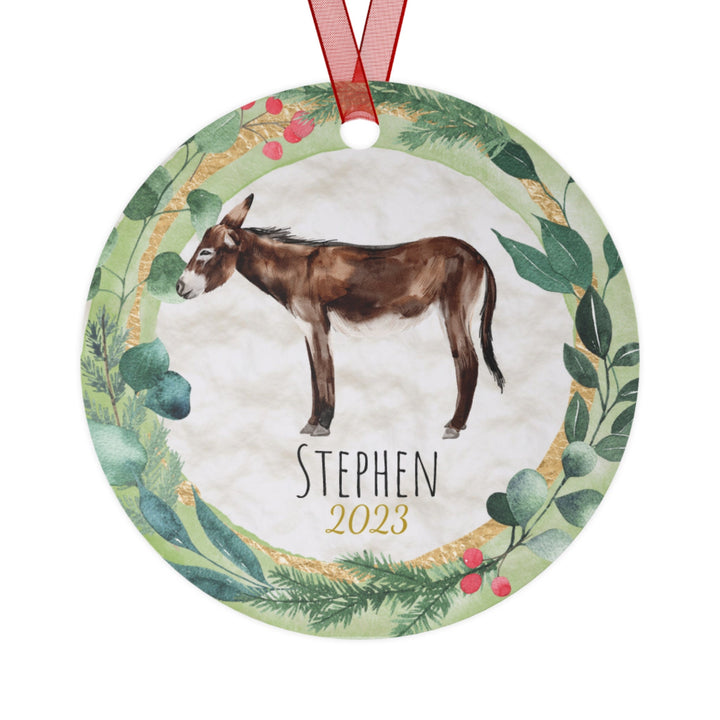 Donkey - Christmas Ornament, Ceramic, Funny Personalized, Tree Decoration