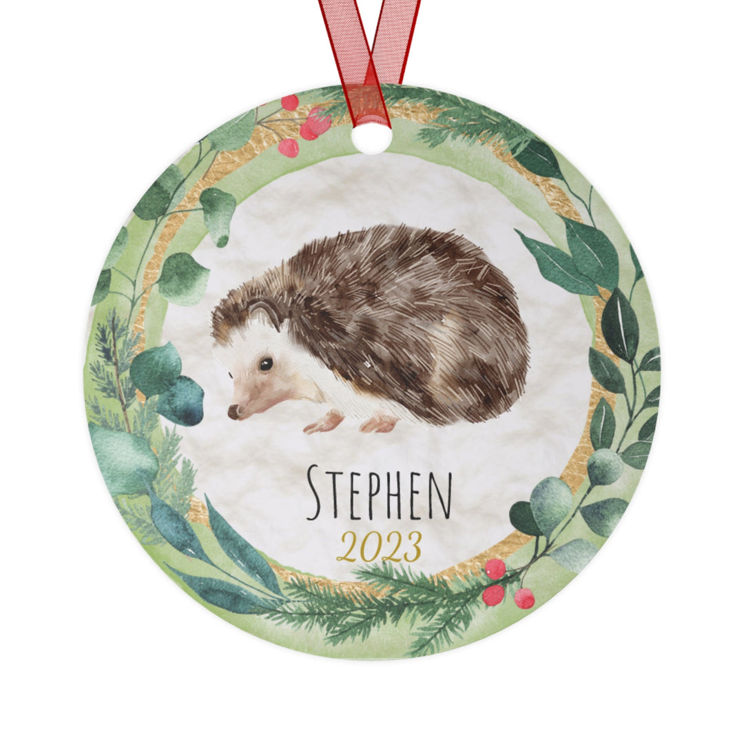 Hedgehog - Christmas Ornament, Ceramic, Funny Personalized, Tree Decoration 1A