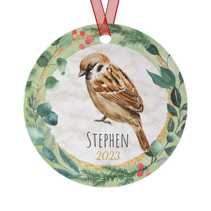 Sparrow Bird - Christmas Ornament, Ceramic, Funny Personalized, Tree Decoration