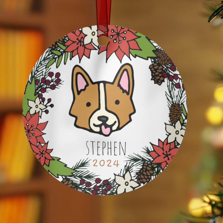 Corgi DogConstruction - Christmas Ornament, Ceramic, Funny Personalized, Tree Decoration