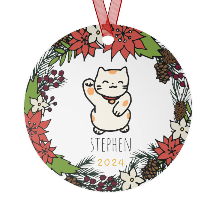 Japan Cat - Christmas Ornament, Ceramic, Funny Personalized, Tree Decoration