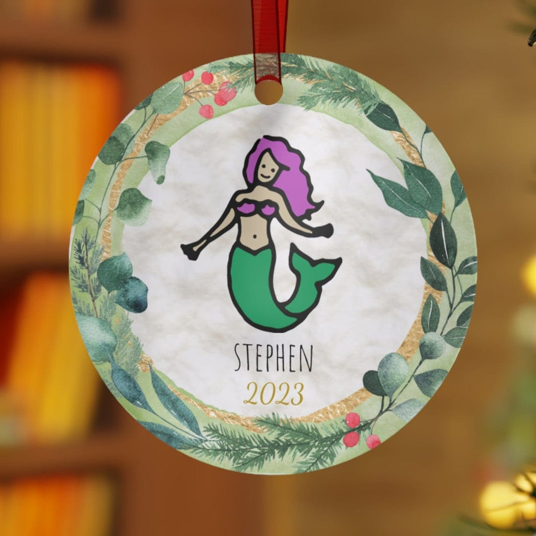 Mermaid - Christmas Ornament, Ceramic, Funny Personalized, Tree Decoration