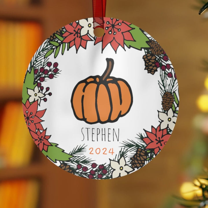 Pumpkin - Christmas Ornament, Ceramic, Funny Personalized, Tree Decoration