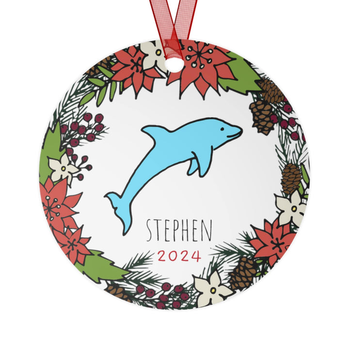 Dolphin Ocean - Christmas Ornament, Ceramic, Funny Personalized, Tree Decoration