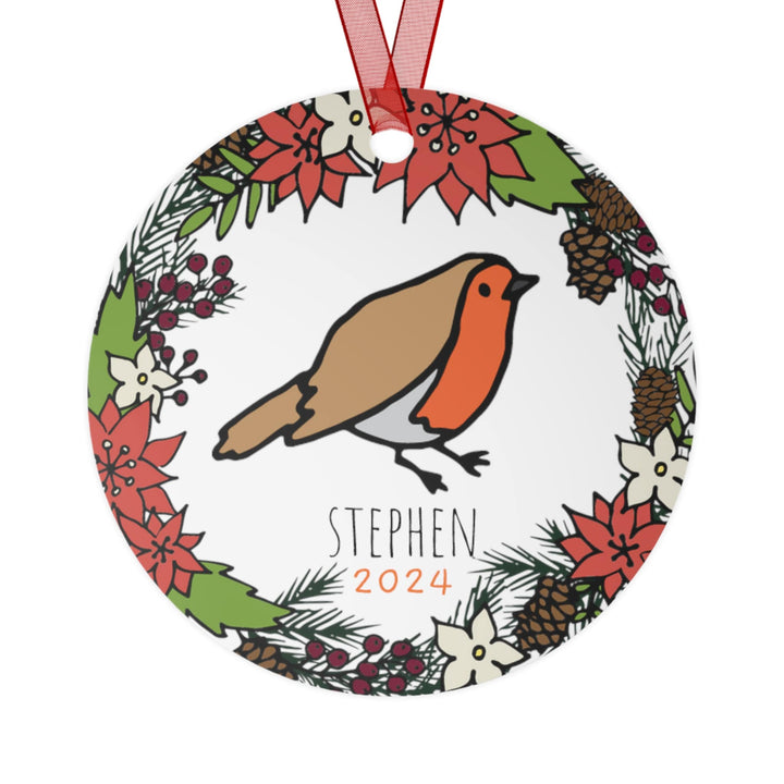 Robin Bird - Christmas Ornament, Ceramic, Funny Personalized, Tree Decoration