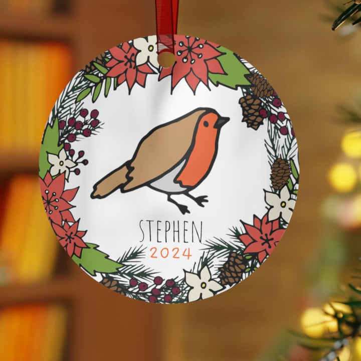 Robin Bird - Christmas Ornament, Ceramic, Funny Personalized, Tree Decoration