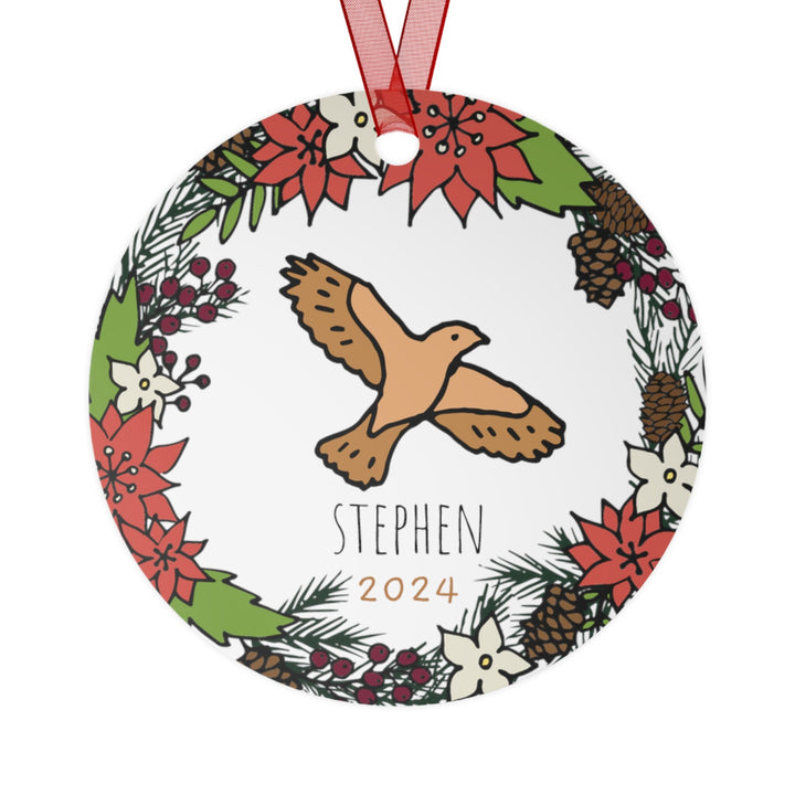 Hawk - Christmas Ornament, Ceramic, Funny Personalized, Tree Decoration