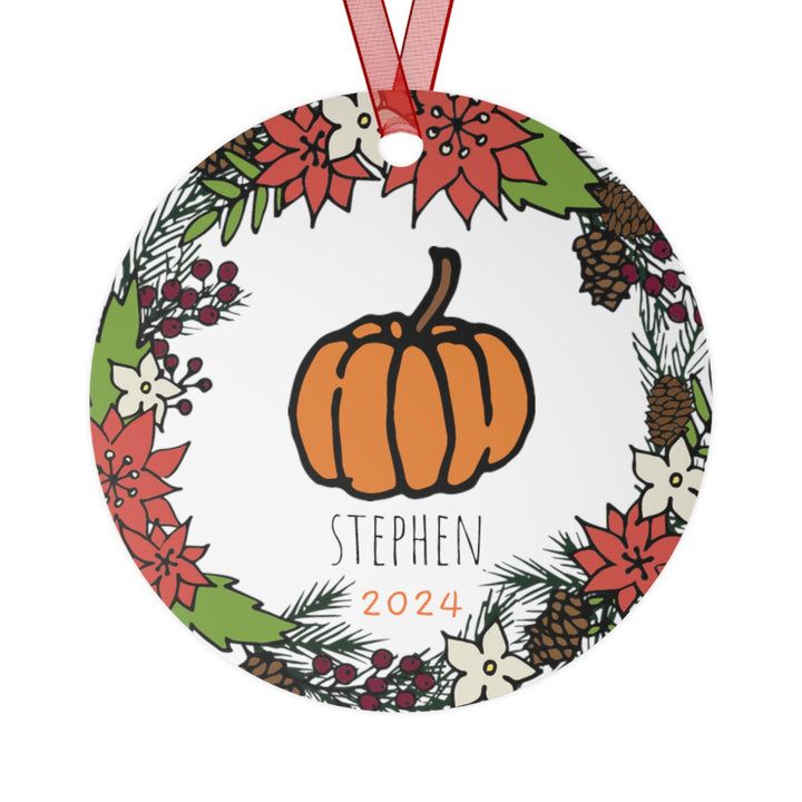 Pumpkin - Christmas Ornament, Ceramic, Funny Personalized, Tree Decoration