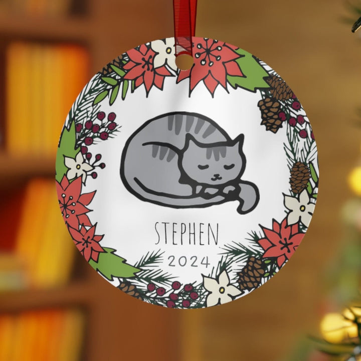 Cat- Christmas Ornament, Ceramic, Funny Personalized, Tree Decoration 1A