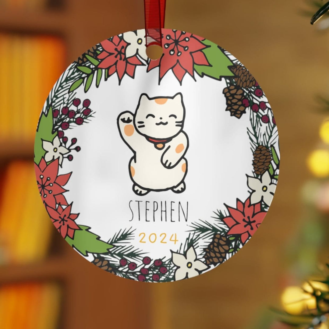 Japan Cat - Christmas Ornament, Ceramic, Funny Personalized, Tree Decoration