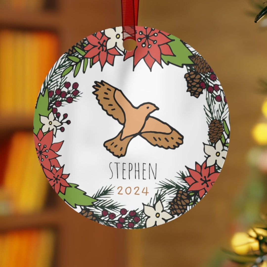 Hawk - Christmas Ornament, Ceramic, Funny Personalized, Tree Decoration